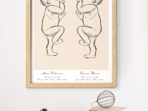 A Birth Poster for a Baby Keepsake by Positives Prints
