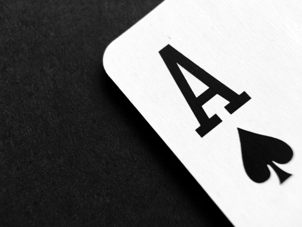 A ace of spades gift idea on a black background.