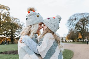 Matching Pom Pom Hats & Ponchos for Winter Fashion